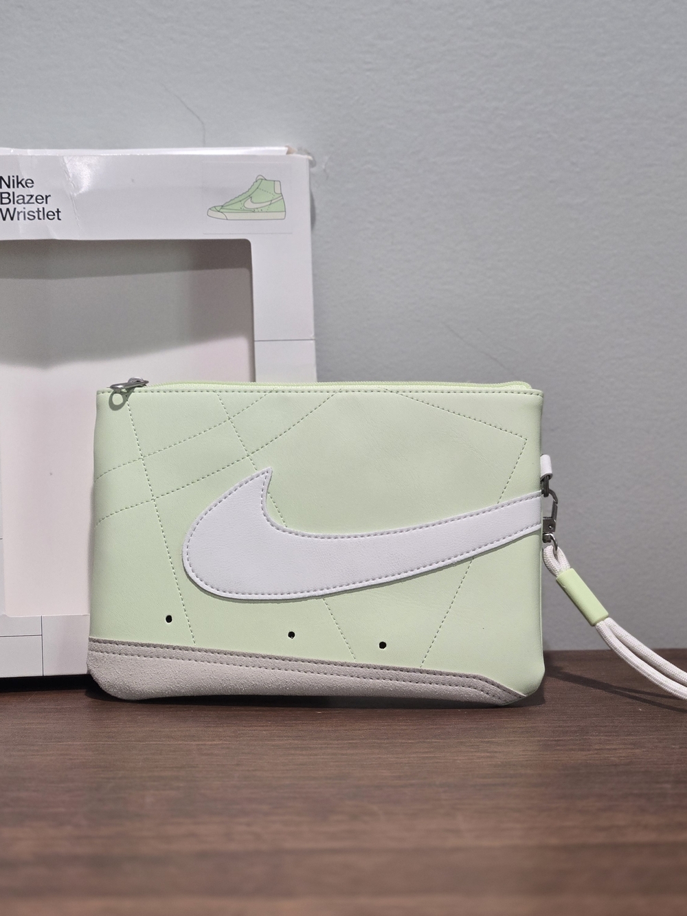 Nike Green Swoosh Wristlet Pouch